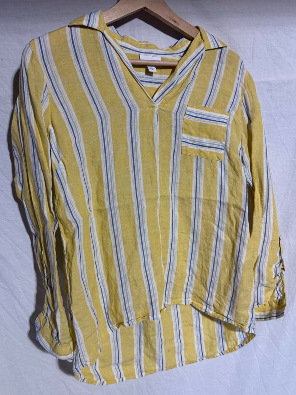 J. Jill yellow striped linen tunic style top Size XS